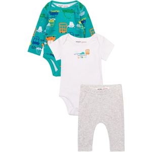 MINOTI Set  lichtgrijs / jade groen / offwhite