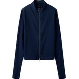 Korte Vest - Cardigan - Ribgebreid - Lange Mouwen - Hoge Hals