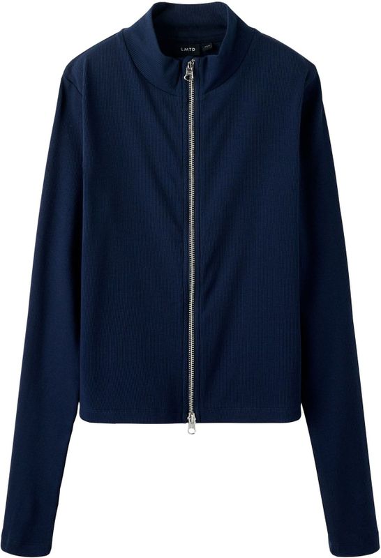 Korte Vest - Cardigan - Ribgebreid - Lange Mouwen - Hoge Hals