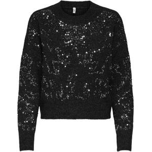 Only - ONLALTA LS SEQUIN O-NECK KNT - Trui - Zwart - Lange Mouwen