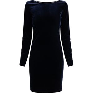 faina Cocktailjurk  ultramarine blauw / wit