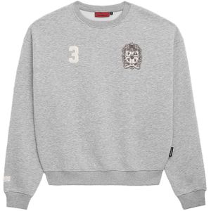 Prohibited Sweatshirt 'Club Member'  crème / donkergrijs / grijs gemêleerd