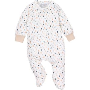 NINI Rompertje/body 'Vierecke'  beige / blauw / geel / wit