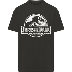Merchcode Shirt 'Jurassic Park Distressed'  zwart / wit