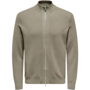 Onscooper - Gebreid Vest - Hoge Hals - Lange Mouwen - Ritssluiting - Regular Fit