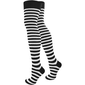 normani - Overknee Kousen - Zwart/Wit - Gestreept