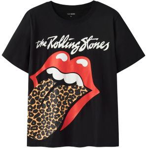 TWO SOON Shirt 'Rolling Stones'  camel / rood / zwart / wit