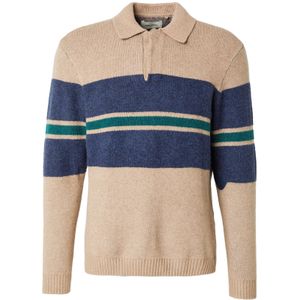 BLEND Trui  marine / lichtbruin / groen