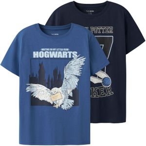 TWO SOON Shirt 'Harry Potter'  blauw / navy / pastelblauw / wit