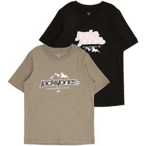 Jack & Jones Junior Shirt 'JCOFLARE'  rookgrijs / poederroze / zwart / wit