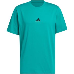 ADIDAS PERFORMANCE - Functioneel Shirt - Turquoise/Zwart - Basketball Graphic