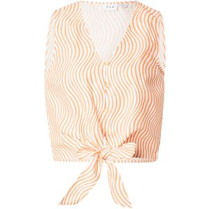 VILA Blouse 'VIDanelli'  mandarijn / wit