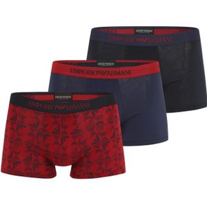 Emporio Armani - EM000260_AF10800 - Set 3 Boxershorts - Rood Marineblauw Zwart - Katoen