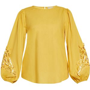 usha - Blouse - Met Lange Puffy Mouwen - Met Kant - Elegante Stijl