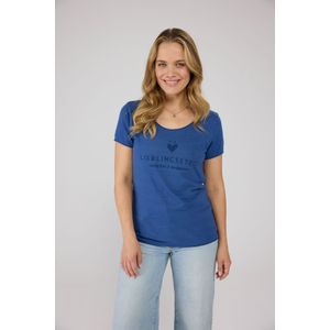 T-shirt - Dark Denim - Katoen - Zonder Sluiting
