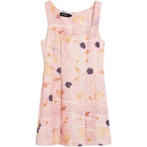 Korte Jurk - Multicolor - Nauwsluitend - Bloemenprint - Ritssluiting