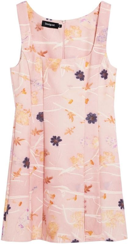 Korte Jurk - Multicolor - Nauwsluitend - Bloemenprint - Ritssluiting