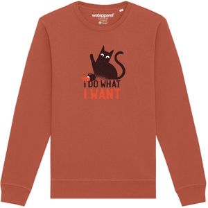 Watapparel Sweatshirt ' Cat '  lichtbruin / oranje / zwart / wit