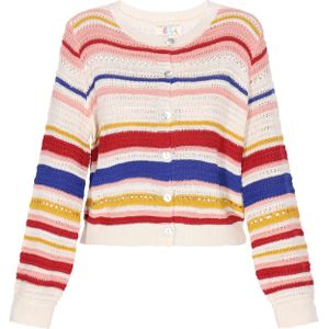 IZIA Gebreid vest  royal blue/koningsblauw / honing / donkerrood / offwhite