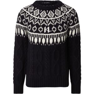 Karl Lagerfeld Trui 'Fairisle'  zwart / wit