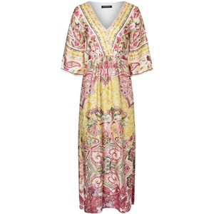 Ana Alcazar Jurk 'Wavora'  geel / groen / rosa
