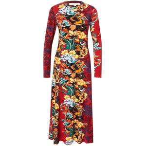 Derhy Jurk 'DAPHNE ROBE'  pastelblauw / roestbruin / lichtoranje / zwart