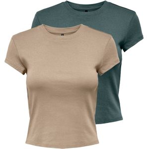 ONLY Shirt  donkerbeige / donkergroen
