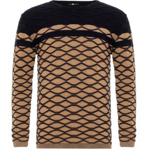 CIPO & BAXX Trui  lichtbruin / zwart