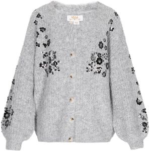 usha FESTIVAL Gebreid vest  grijs gemêleerd / zwart / zilver