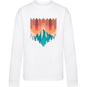 F4NT4STIC Shirt 'Berg Sonnenuntergang'  petrol / lichtoranje / bordeaux / wit