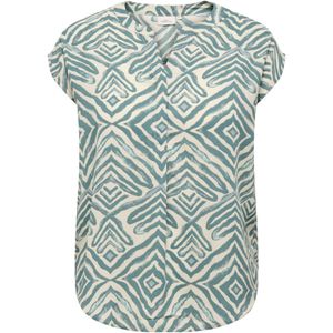 ONLY Carmakoma Blouse 'CARShilla'  mintgroen / riet / natuurwit