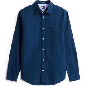 Tommy Jeans - Dm0dm22026 - Overhemd - Donker Nacht Marineblauw - Lange Mouwen