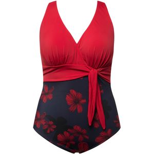 Ulla Popken Badpak  rood gemêleerd / zwart