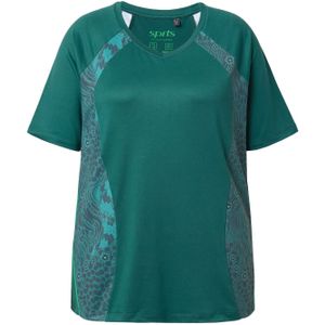 Ulla Popken Shirt  pastelblauw / donkergroen