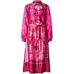 miss goodlife Blousejurk 'Contagious Flowers'  oranje / pink / donkerroze / wit