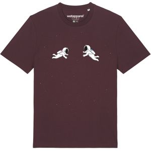 Watapparel Shirt ' Space love '  donkerrood / zwart / wit