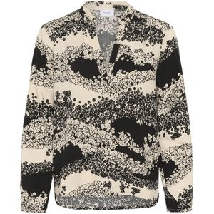 SAINT TROPEZ Blouse 'Eda'  stone grey / donkergrijs / zwart