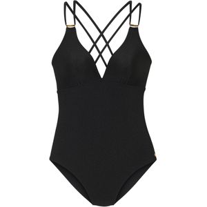 Beenlijn - Badpak - Zwart - Licht Glanzend - Zonder Beugels