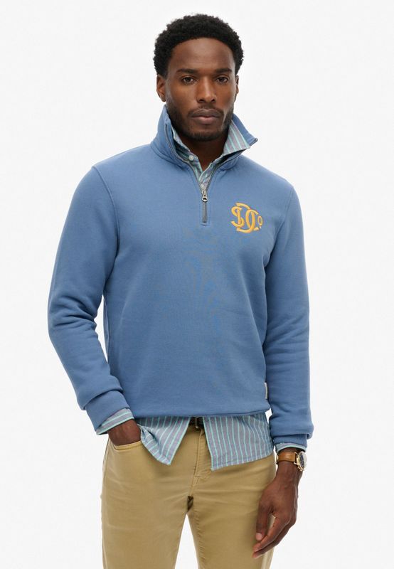 Superdry Sweatshirt 'SD&Co'  duifblauw / geel