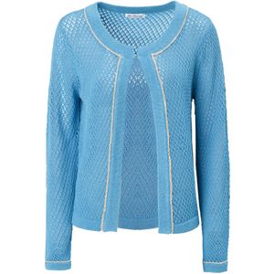 Influencer Gebreid vest ' Hole '  blauw / wit