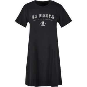 F4NT4STIC Jurk 'Go North Knut & Jan Hamburg'  zwart / wit