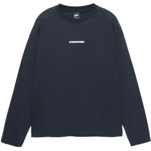 Pull&Bear Shirt 'CLUB COMMUNITY STWD'  navy / wit