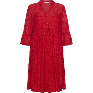 Cream Jurk 'CRTiley'  knalrood