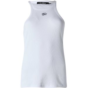 Karl Lagerfeld - Top - Wit - Mouwloos - Slanke Pasvorm