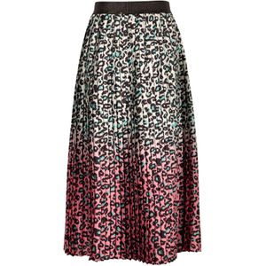 happy girls - Plooirok - Crème/Pink/Zwart - 7/8 Lengte - Dierenprint