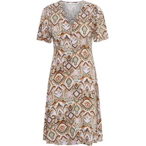 b.young Jurk 'Joella'  lichtbeige / cognac / lichtgroen / pastellila