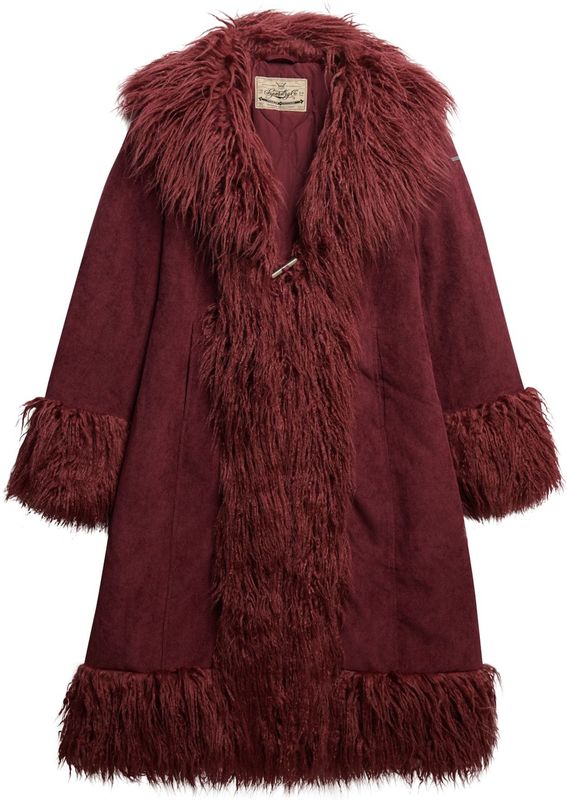 Superdry Wintermantel 'Afghan'  wijnrood