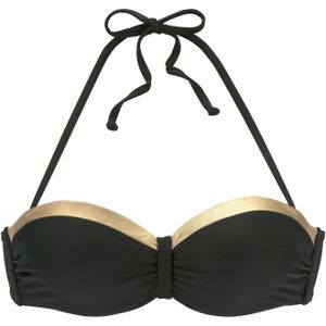 Bandeau Bikini - Zwart/Goudkleur - Handwas - Met Beugel