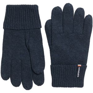 Superdry - Essential Logo - Handschoenen - Blauw - Gebreid - Volledig Gevoerd