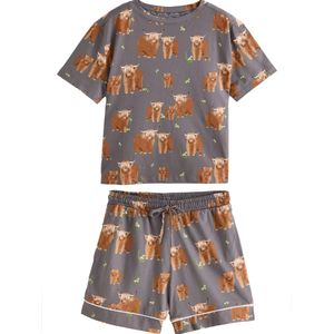 Next Korte pyjama  cognac / aardetinten / groen / wit